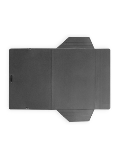 Carpeta liderpapel gomas folio 3 solapas carton plastificado color negro