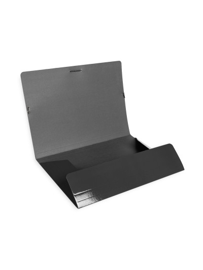Carpeta liderpapel gomas folio 3 solapas carton plastificado color negro