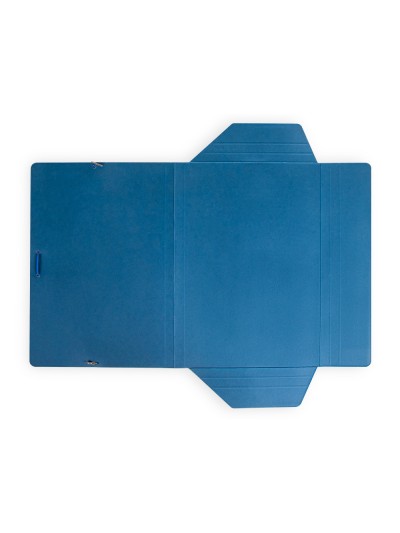 Carpeta liderpapel gomas folio 3 solapas carton plastificado color azul