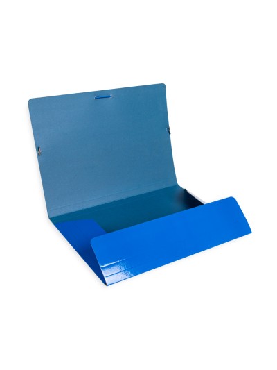 Carpeta liderpapel gomas folio 3 solapas carton plastificado color azul