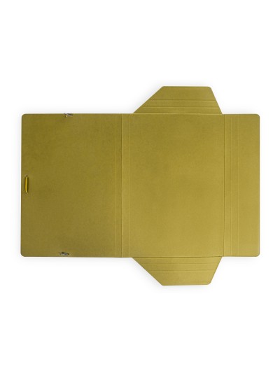 Carpeta liderpapel gomas folio 3 solapas carton plastificado color amarillo