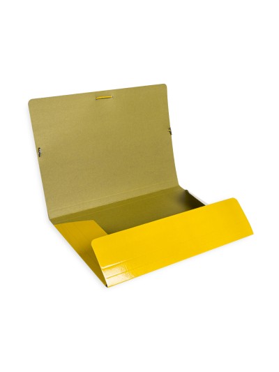 Carpeta liderpapel gomas folio 3 solapas carton plastificado color amarillo