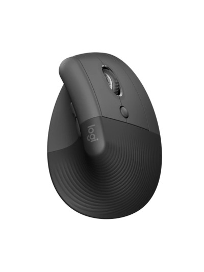 Mouse raton vertical logitech lift 6 botones 4000 dpi wireless inalambrico grafito