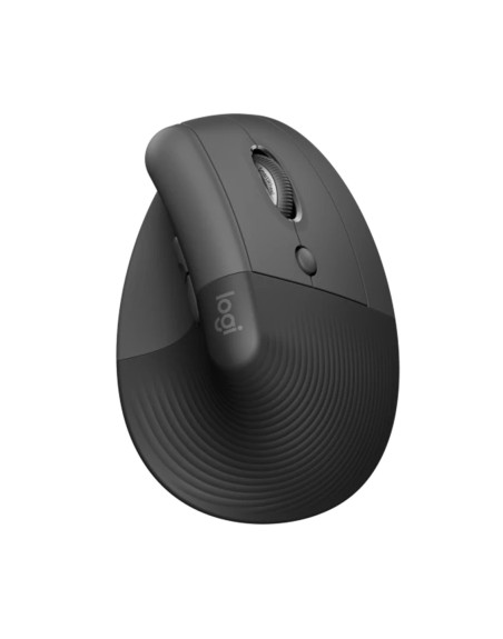 Mouse raton vertical logitech lift 6 botones 4000 dpi wireless inalambrico grafito