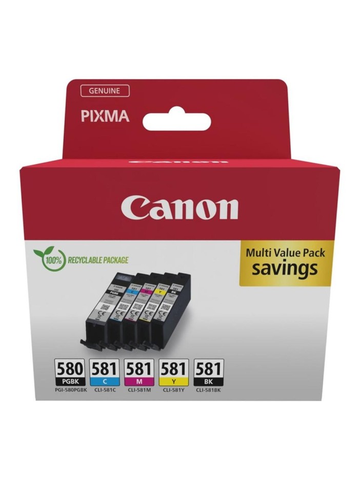 Multipack canon pgi - 580 pgbk + cli - 581 cymbk Multipack canon pgi - 580 pgbk + cli - 581 cymbk