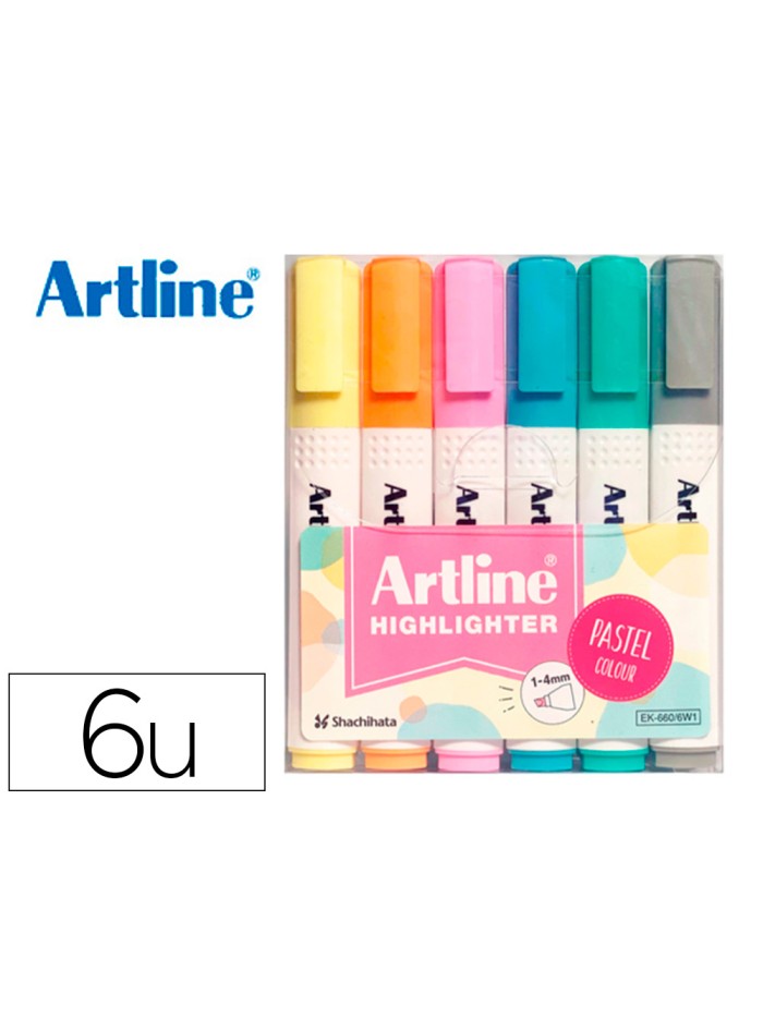 Rotulador artline fluorescente ek-660 colores pastel bolsa de 6 unidades colores surtidos Rotulador artline fluorescente ek-660 colores pastel bolsa de 6 unidades colores surtidos