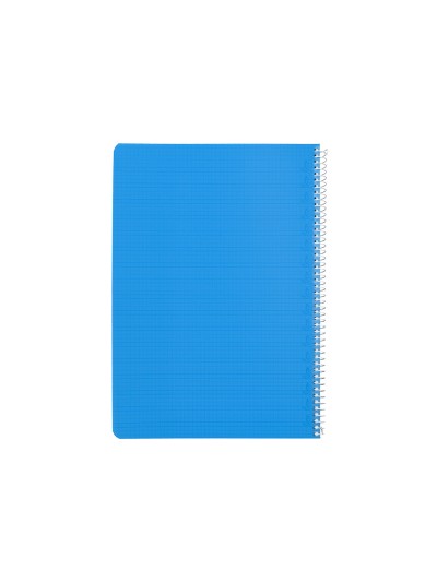 Cuaderno espiral liderpapel din a4 pautaguia tapa plastico80h 90gr cuadro pautado 4mm con margen color azul