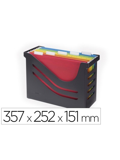 Soporte para carpetas colgantes tarifold plastico 100% reciclado color negro 357 x 252 x 151 mm