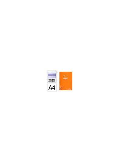 Cuaderno espiral liderpapel din a4 pautaguia tapa plastico80h 90gr cuadro pautado 3mm con margen color naranja