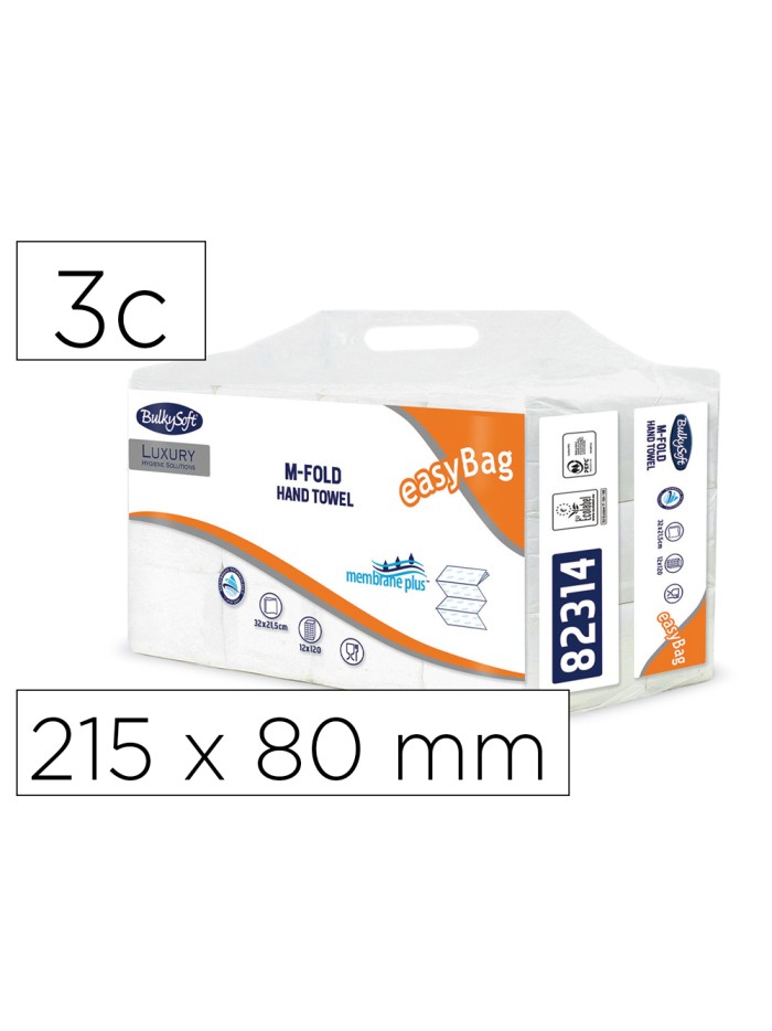 Toalla engarzada ofyhostel bulkysoft gofrada membrane plus 3 capas plegado m 215 x 80 mm Toalla engarzada ofyhostel bulkysoft gofrada membrane plus 3 capas plegado m 215 x 80 mm