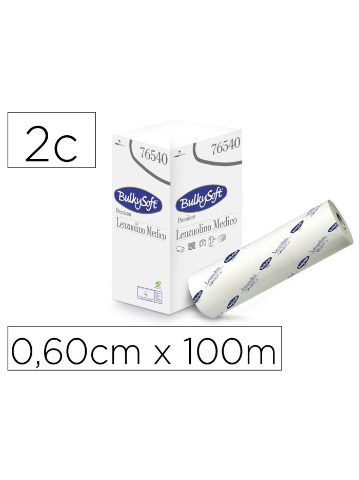 Papel para camilla ofyhostel bulkysoft liso 2 capas rollo 0,60 cm x 100 mt Papel para camilla ofyhostel bulkysoft liso 2 capas rollo 0,60 cm x 100 mt