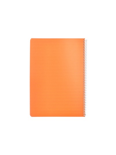 Cuaderno espiral liderpapel din a4 pautaguia tapa plastico80h 90gr cuadro pautado 3mm con margen color naranja