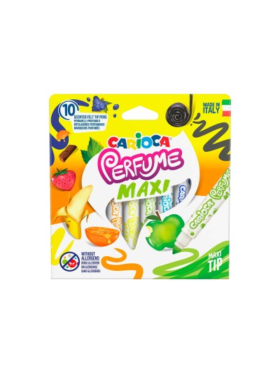 Rotulador carioca perfumado punta maxi lavable caja de 10 unidades colores surtidos
