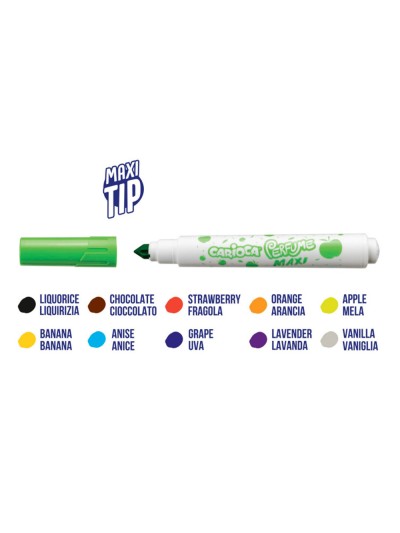 Rotulador carioca perfumado punta maxi lavable caja de 10 unidades colores surtidos