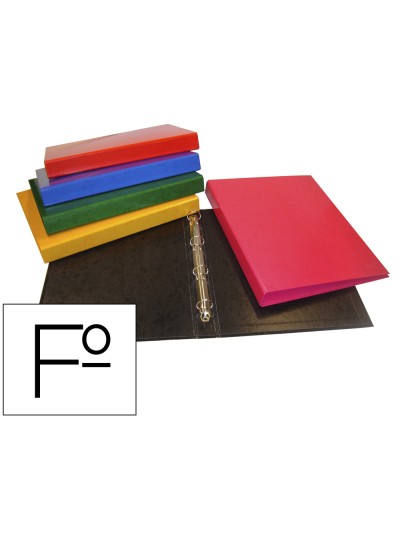Carpeta de 4 anillas 40 mm saro carton forrado colores surtidos