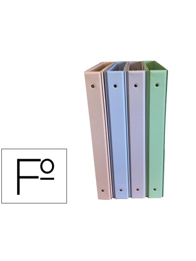 Carpeta de 4 anillas 25 mm saro pvc colores pastel