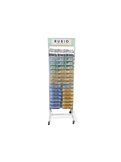 Expositor rubio suelo metalico pequeño cuadernos 400 unidades surtidas