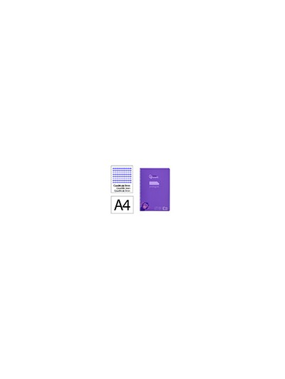 Cuaderno espiral liderpapel din a4 pautaguia tapa plastico 80h 90gr cuadro pautado 3 mm con margen color lila
