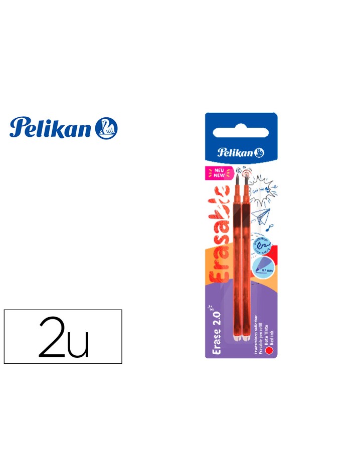Recambio roller pelikan erase 2.0 color rojo blister de 2 unidades Recambio roller pelikan erase 2.0 color rojo blister de 2 unidades