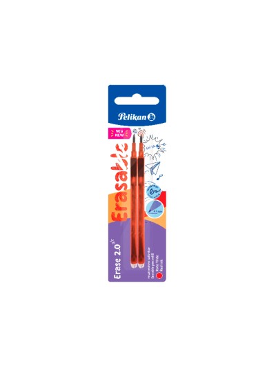 Recambio roller pelikan erase 2.0 color rojo blister de 2 unidades