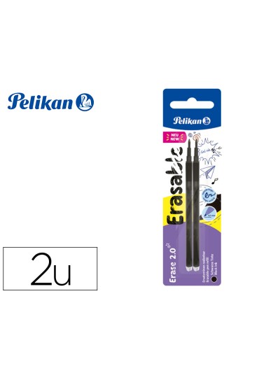 Recambio roller pelikan erase 2.0 color negro blister de 2 unidades