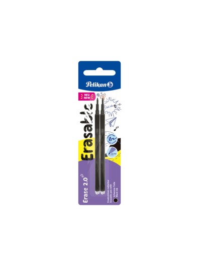 Recambio roller pelikan erase 2.0 color negro blister de 2 unidades