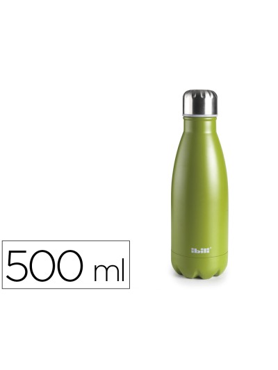 Botella portaliquidos ibili acero inoxidable termo color musgo capacidad 500 ml