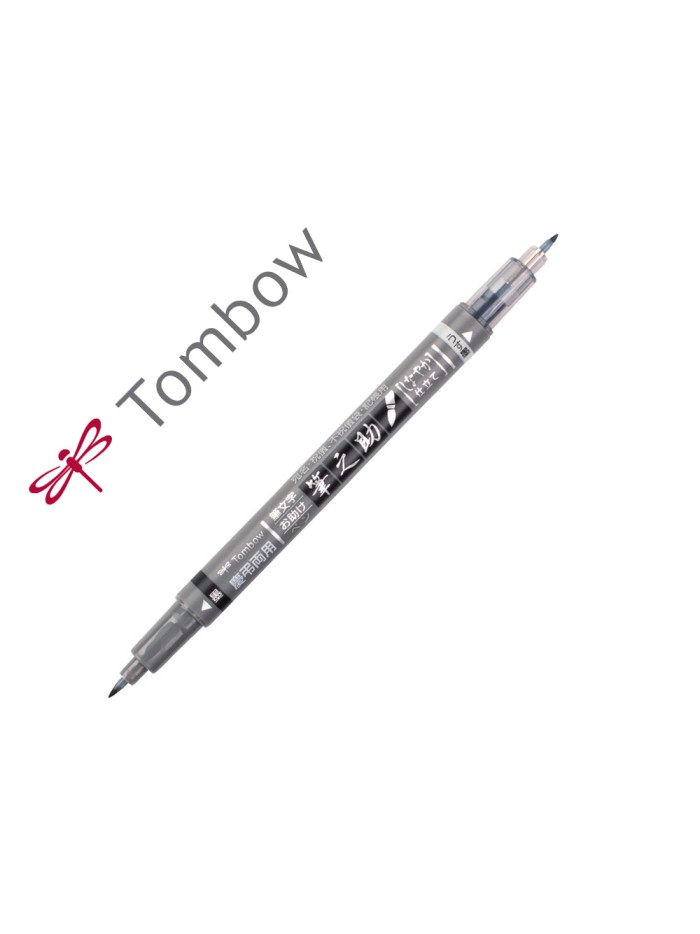 Rotulador tombow fudenosuke tinta base de agua doble punta blanda color gris/negro Rotulador tombow fudenosuke tinta base de agua doble punta blanda color gris/negro