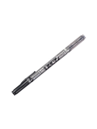 Rotulador tombow fudenosuke tinta base de agua doble punta blanda color gris/negro