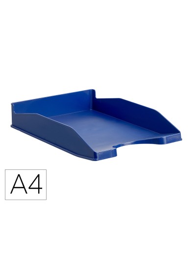 Bandeja sobremesa archivo 2000 ecogreen plastico 100% reciclada apilable formatos din a4 y folio color azul