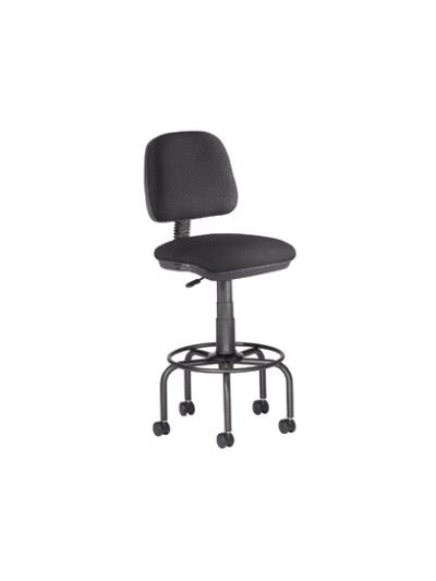Taburete con respaldo rocada para mesa de dibujo negro regulable en altura hasta 725 mm tela ignifuga