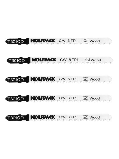 Hojas Larga Sierra Calar Para Madera Corte Medio 5 Piezas. Hoja Cromo Vanadio 58. Vastago T Universal