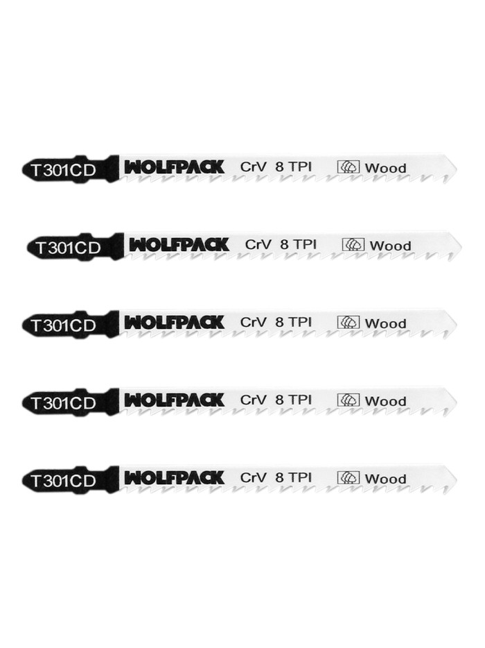 Hojas Larga Sierra Calar Para Madera Corte Medio 5 Piezas. Hoja Cromo Vanadio 58. Vastago T Universal