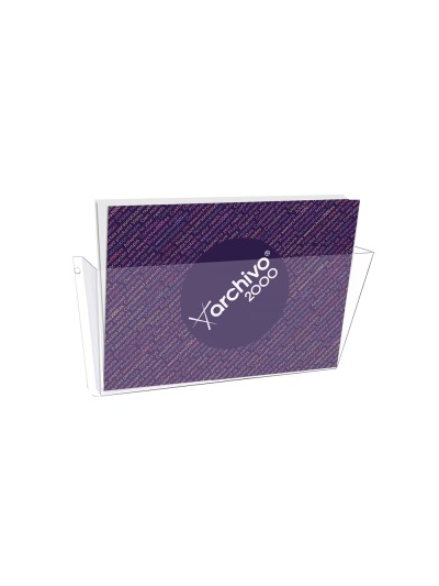 Expositor mural archivo 2000 din a4 horizontal 1 compartimento plastico transparente 80x365x180 mm