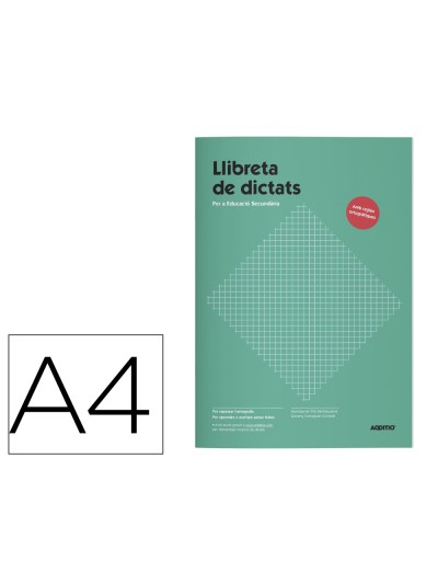 Libreta de dictados addittio primaria 64 paginas din a4 catalan
