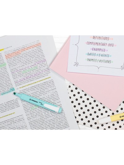 Rotulador stabilo fluorescente fino swing cool pastel bombonera de 100 unidades colores surtidos