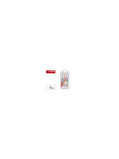 Rotulador stabilo fluorescente fino swing cool pastel estuche de 4 unidades colores surtidos
