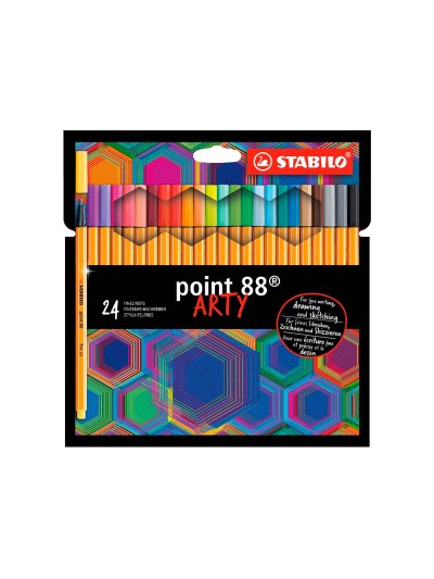 Rotulador stabilo point 88 punta de fibra arty line estuche carton de 24 unidades colores surtidos
