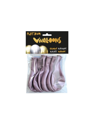 Globo 100% latex biodegradable rosa medianoche blister de 6 unidades