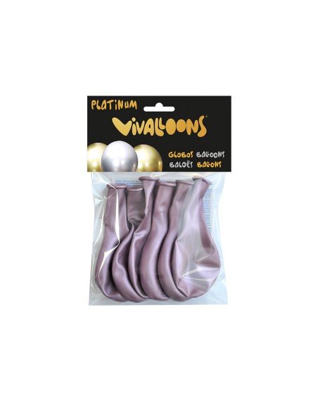 Globo 100% latex biodegradable rosa medianoche blister de 6 unidades