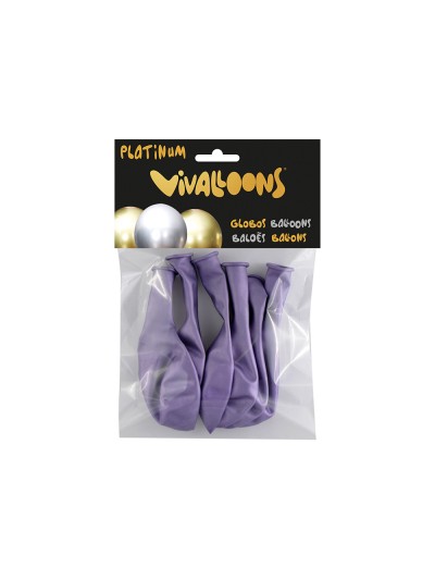 Globo 100% latex biodegradable lila blister de 6 unidades