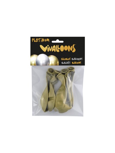 Globo 100% latex biodegradable oro blister de 6 unidades