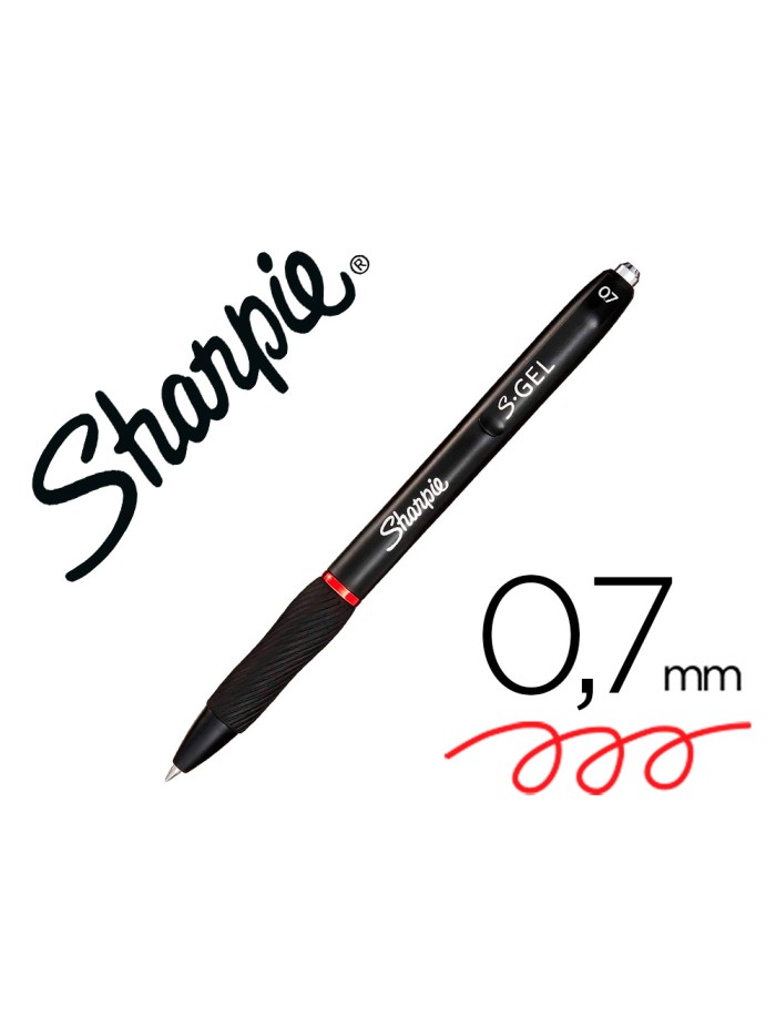 Boligrafo sharpie retractil tinta gel punta 0,7 mm color rojo Boligrafo sharpie retractil tinta gel punta 0,7 mm color rojo