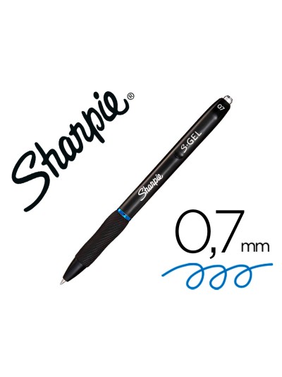 Boligrafo sharpie retractil tinta gel punta 0,7 mm color azul