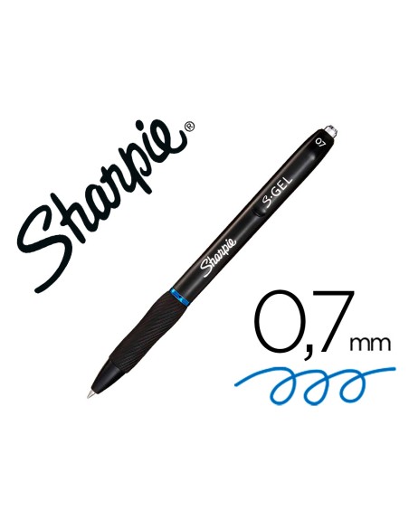 Boligrafo sharpie retractil tinta gel punta 0,7 mm color azul
