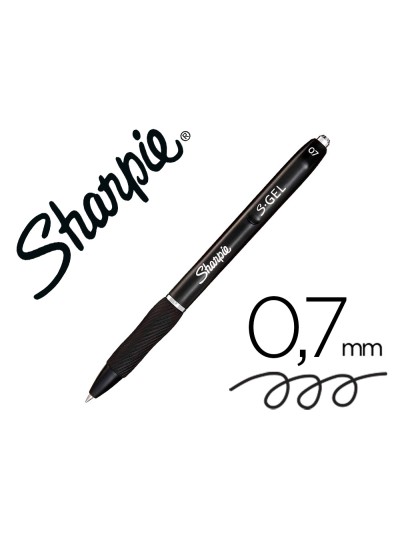 Boligrafo sharpie retractil tinta gel punta 0,7 mm color negro