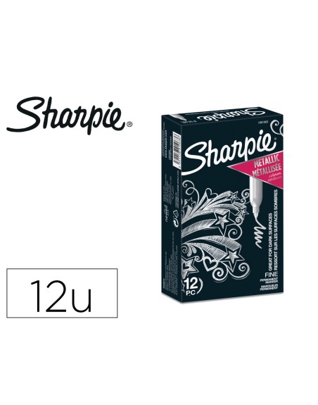Rotulador sharpie permanente fino metallic plata