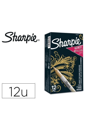Rotulador sharpie permanente fino metallic oro