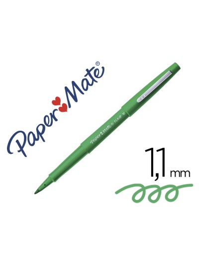 Rotulador paper mate flair original punta fibra verde