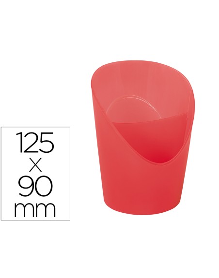 Cubilete portalapices esselte coral translucido plastico colour breeze redondo diametro 90 mm alto 125 mm